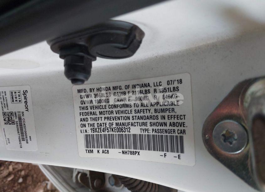 Photo 9 of 2019 Honda Insight EX (VIN 19XZE4F57KE006312)