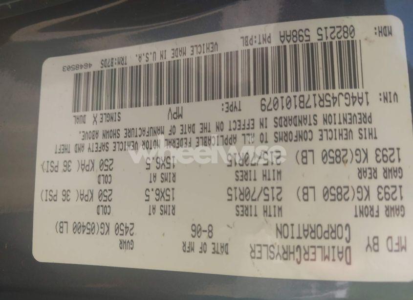 Photo 9 of 2007 Chrysler Town & COUNTRY (VIN 1A4GJ45R17B101079)