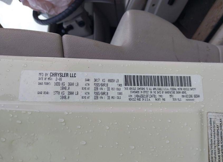 Photo 9 of 2008 Chrysler Aspen LIMITED (VIN 1A8HW58218F134781)