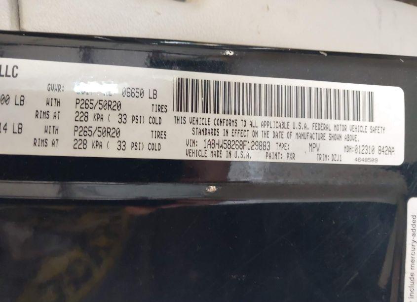 Photo 9 of 2008 Chrysler Aspen LIMITED (VIN 1A8HW58268F129883)