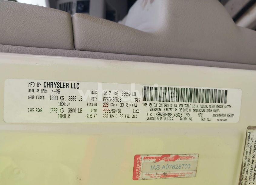 Photo 9 of 2008 Chrysler Aspen LIMITED (VIN 1A8HW58N48F143615)