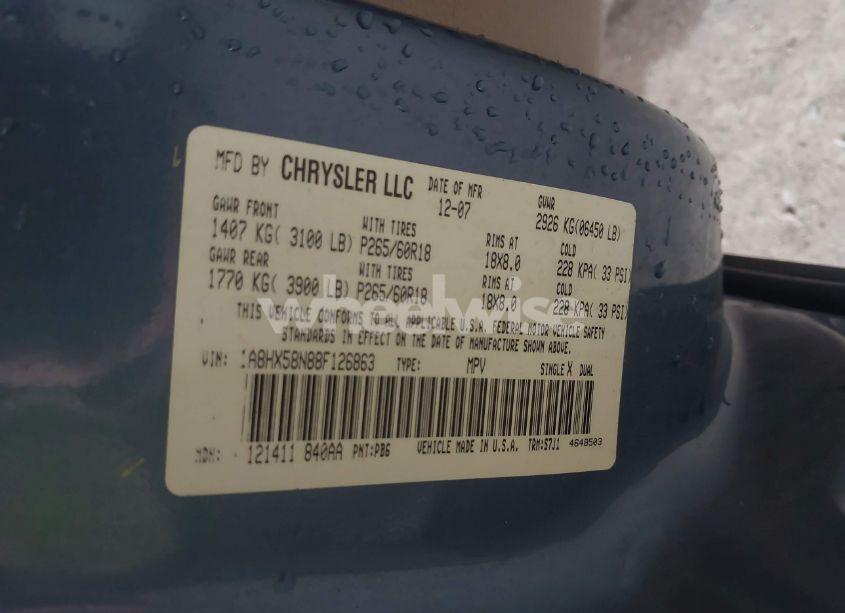 Photo 9 of 2008 Chrysler Aspen LIMITED (VIN 1A8HX58N88F126863)