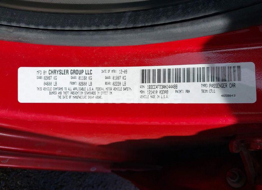 Photo 9 of 2010 Dodge Avenger SXT (VIN 1B3CC4FB3AN144488)