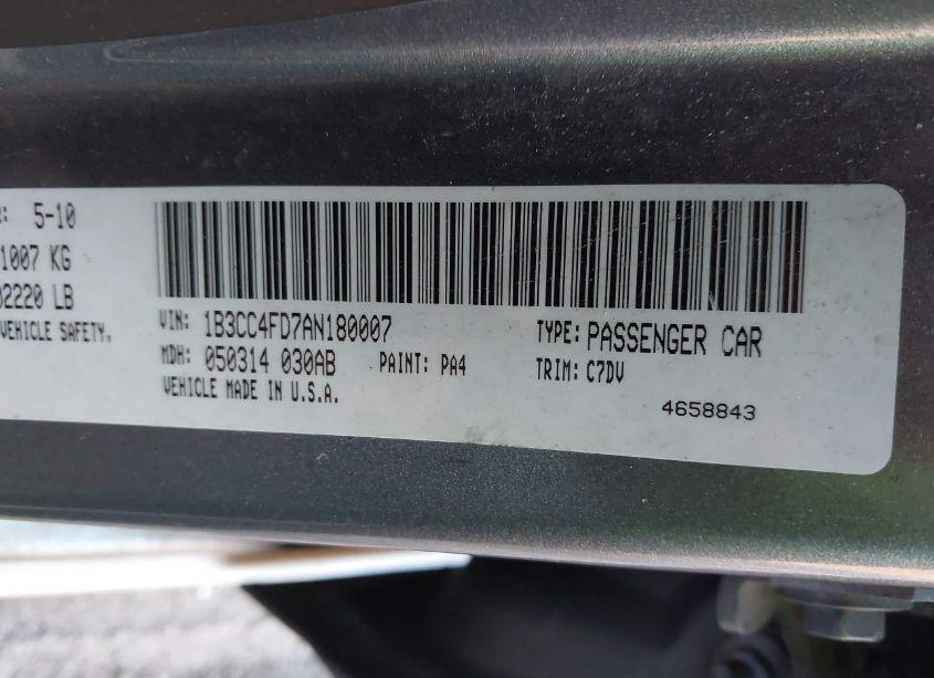 Photo 9 of 2010 Dodge Avenger SXT (VIN 1B3CC4FD7AN180007)