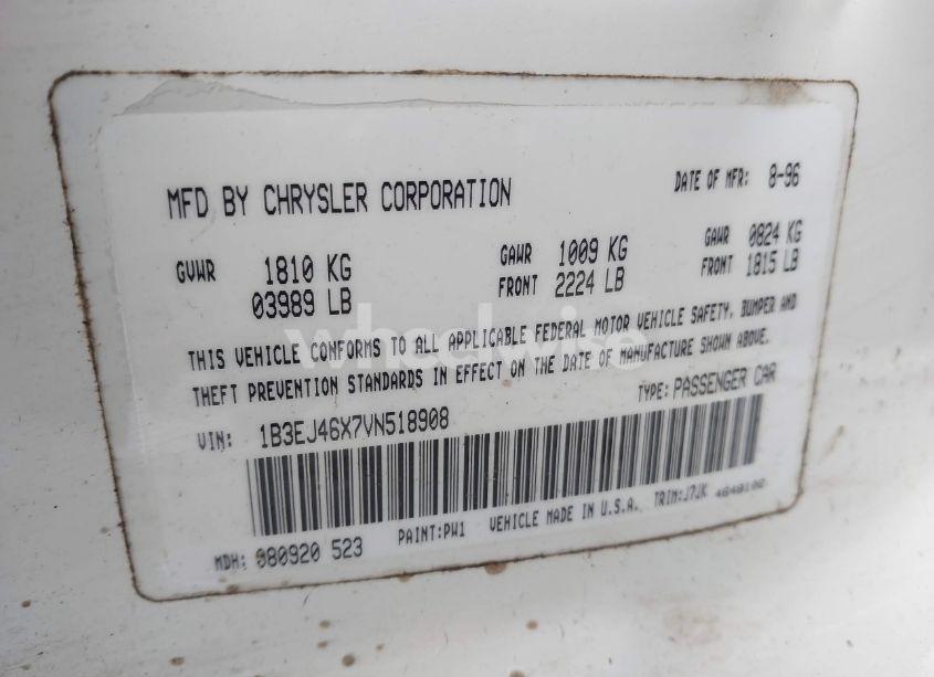 Photo 9 of 1997 Dodge Stratus (VIN 1B3EJ46X7VN518908)