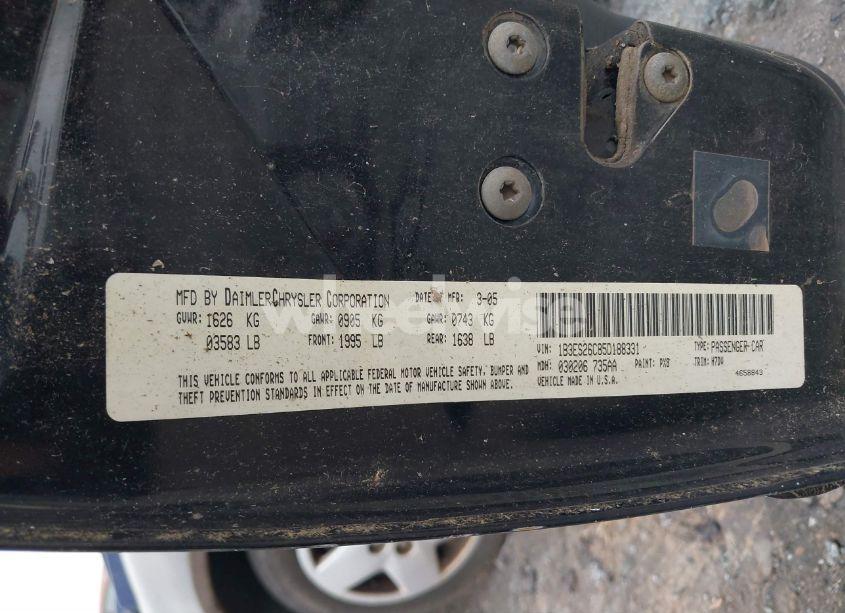 Photo 9 of 2005 Dodge Neon SE (VIN 1B3ES26C85D188331)