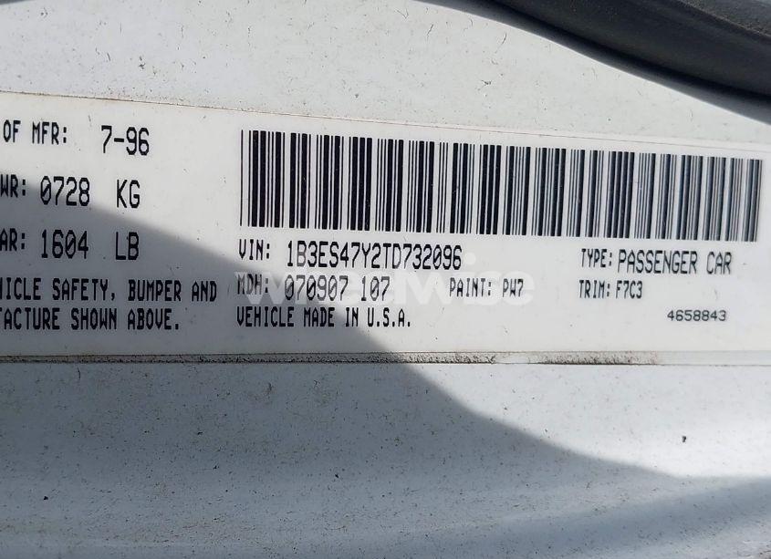 Photo 9 of 1996 Dodge Neon HIGHLINE (VIN 1B3ES47Y2TD732096)