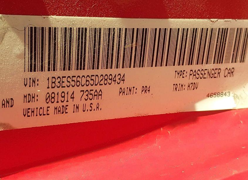 Photo 9 of 2005 Dodge Neon SXT (VIN 1B3ES56C65D289434)