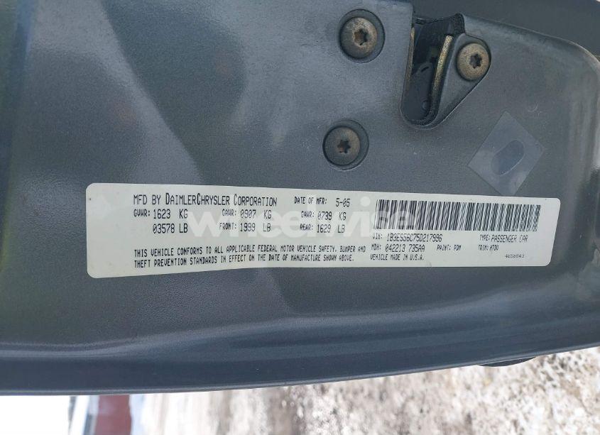 Photo 9 of 2005 Dodge Neon SXT (VIN 1B3ES56C75D217996)