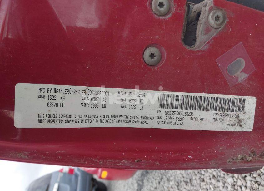 Photo 9 of 2005 Dodge Neon SXT (VIN 1B3ES56C85D161230)