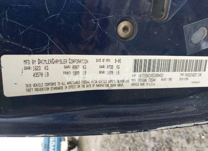 Photo 9 of 2005 Dodge Neon SXT (VIN 1B3ES56CX5D289453)