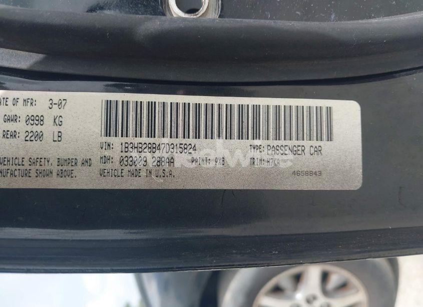 Photo 9 of 2007 Dodge Caliber (VIN 1B3HB28B47D315824)