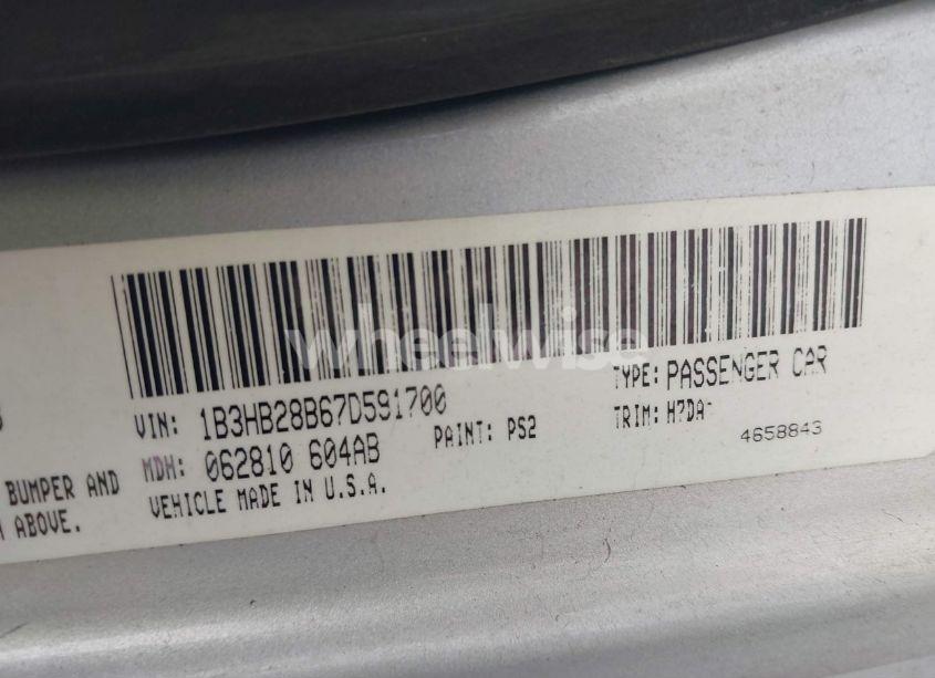 Photo 9 of 2007 Dodge Caliber (VIN 1B3HB28B67D591700)