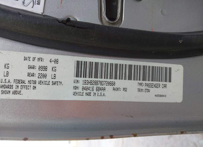 Photo 9 of 2008 Dodge Caliber SE (VIN 1B3HB28B78D720660)