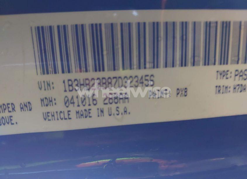 Photo 9 of 2007 Dodge Caliber (VIN 1B3HB28B87D323456)