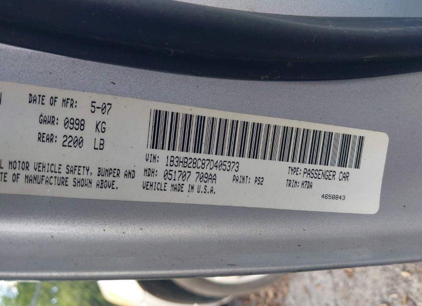 Photo 9 of 2007 Dodge Caliber (VIN 1B3HB28C87D405373)