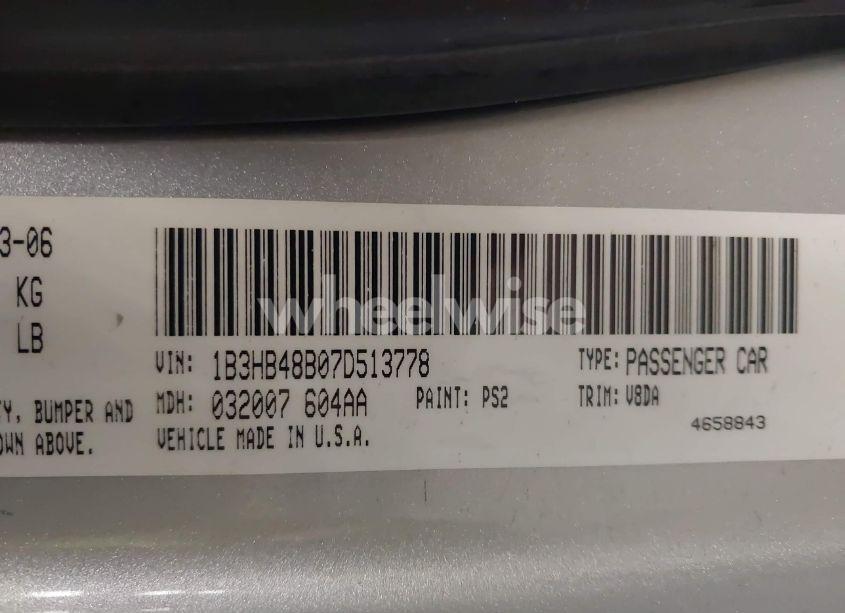 Photo 9 of 2007 Dodge Caliber SXT (VIN 1B3HB48B07D513778)