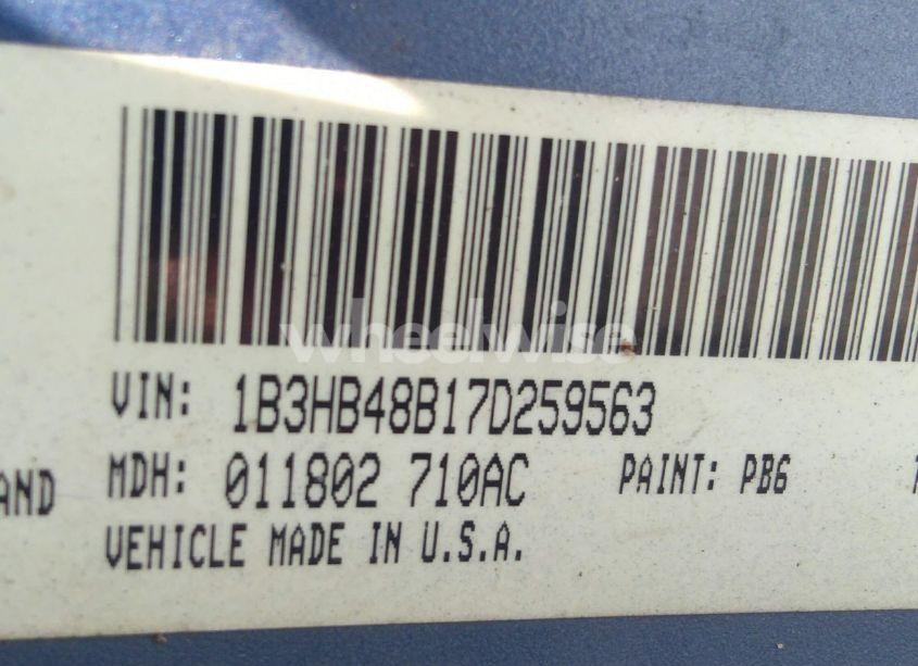 Photo 9 of 2007 Dodge Caliber SXT (VIN 1B3HB48B17D259563)