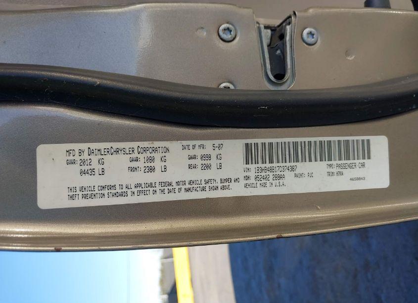 Photo 9 of 2007 Dodge Caliber SXT (VIN 1B3HB48B17D374387)