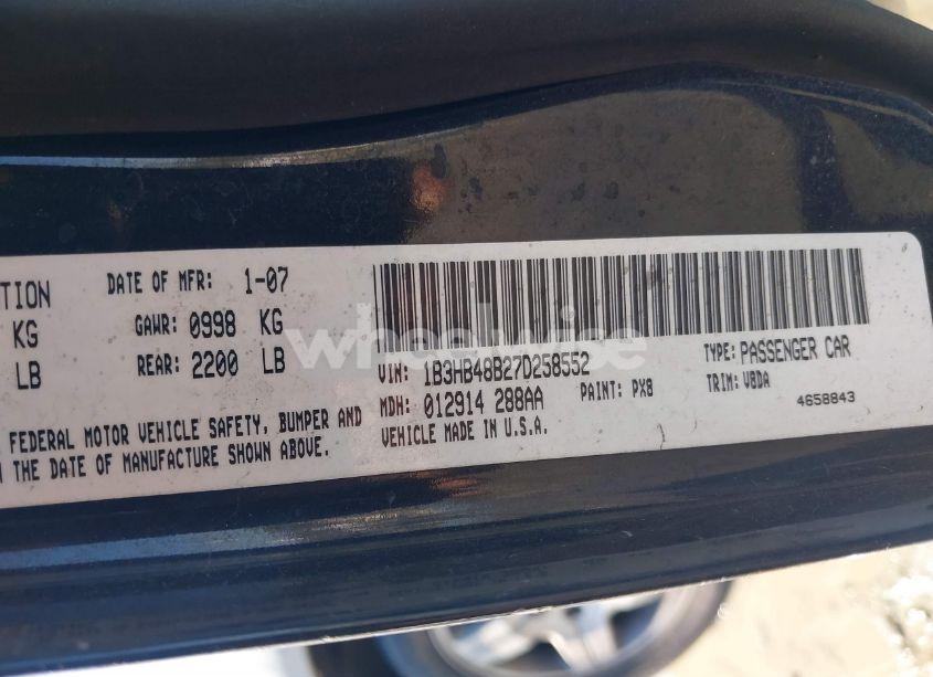 Photo 9 of 2007 Dodge Caliber SXT (VIN 1B3HB48B27D258552)