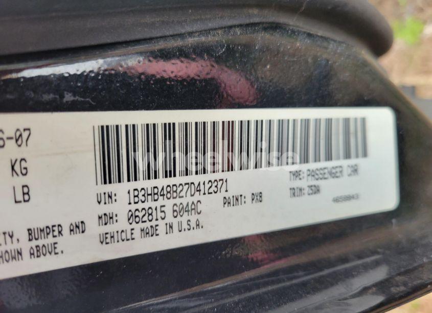 Photo 9 of 2007 Dodge Caliber SXT (VIN 1B3HB48B27D412371)