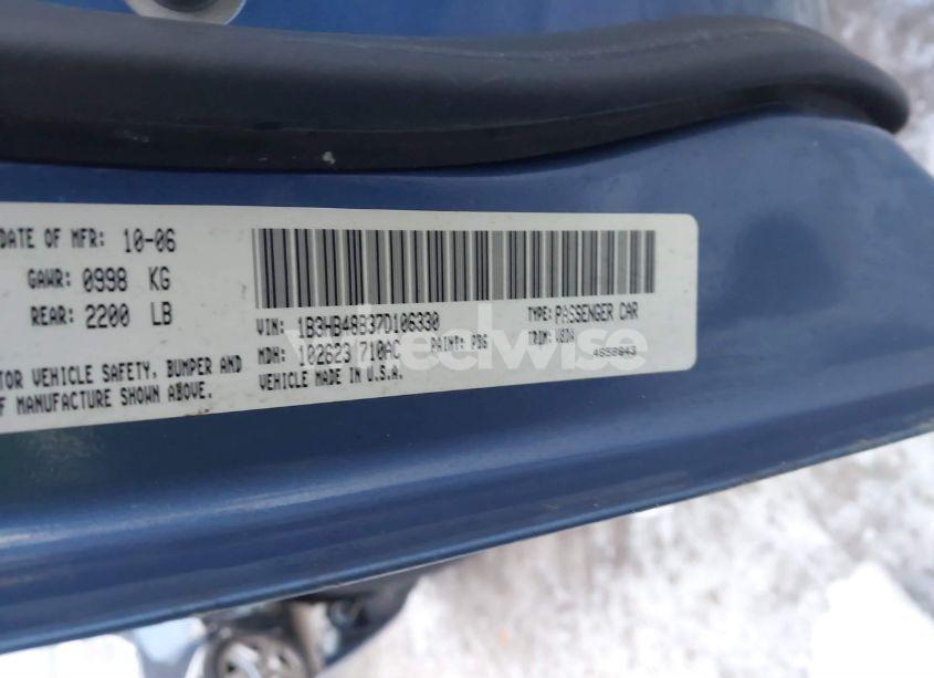 Photo 9 of 2007 Dodge Caliber SXT (VIN 1B3HB48B37D106330)