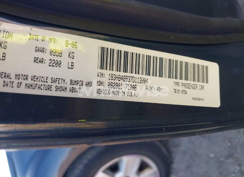 Photo 9 of 2007 Dodge Caliber SXT (VIN 1B3HB48B37D113004)