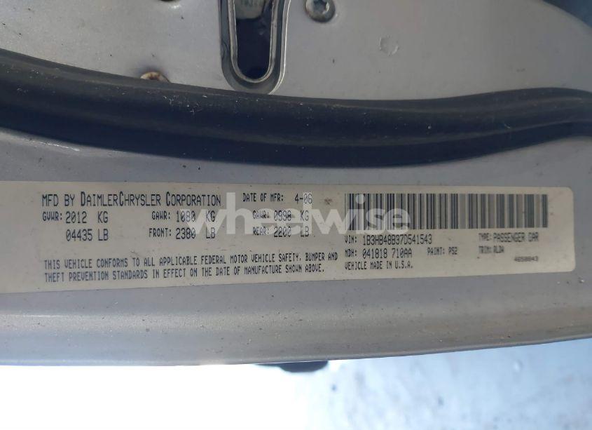 Photo 9 of 2007 Dodge Caliber SXT (VIN 1B3HB48B37D541543)