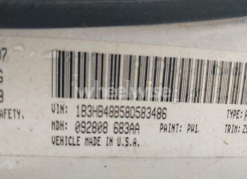Photo 9 of 2008 Dodge Caliber SXT (VIN 1B3HB48B58D583486)