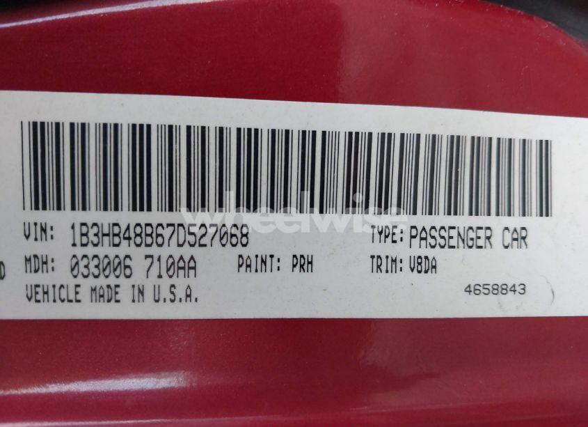 Photo 9 of 2007 Dodge Caliber SXT (VIN 1B3HB48B67D527068)