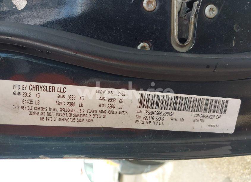 Photo 9 of 2008 Dodge Caliber SXT (VIN 1B3HB48B68D678154)