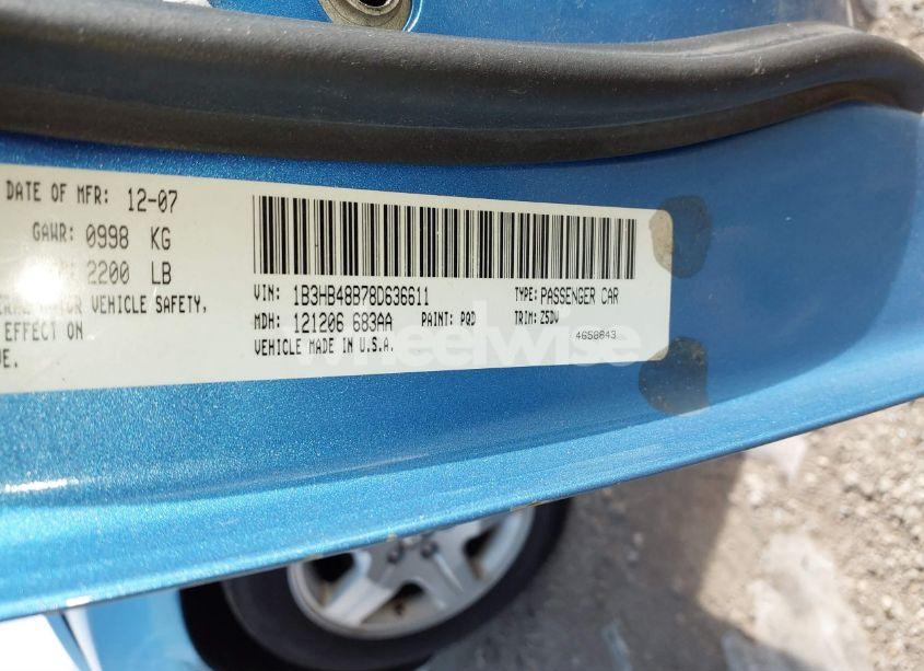 Photo 9 of 2008 Dodge Caliber SXT (VIN 1B3HB48B78D636611)