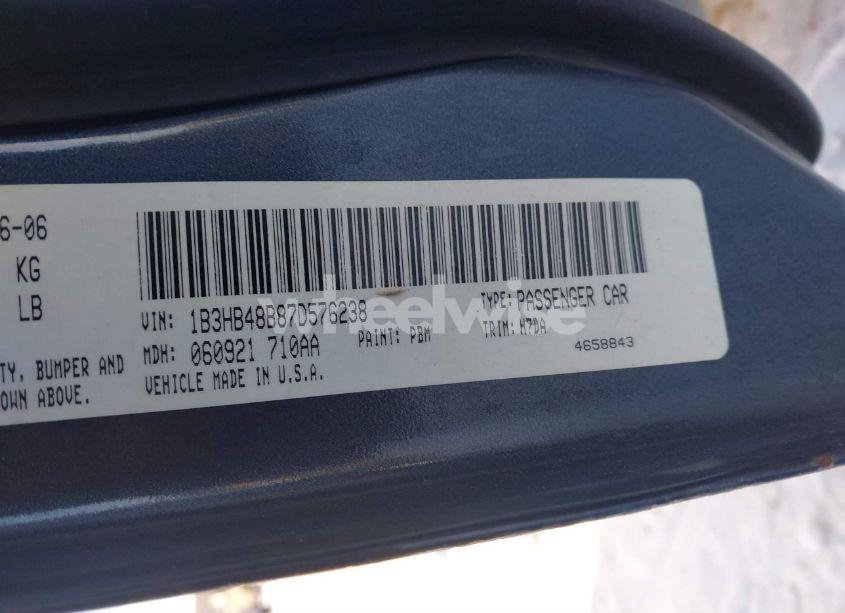 Photo 9 of 2007 Dodge Caliber SXT (VIN 1B3HB48B87D576238)