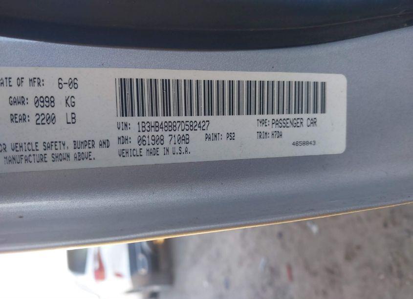 Photo 9 of 2007 Dodge Caliber SXT (VIN 1B3HB48B87D582427)