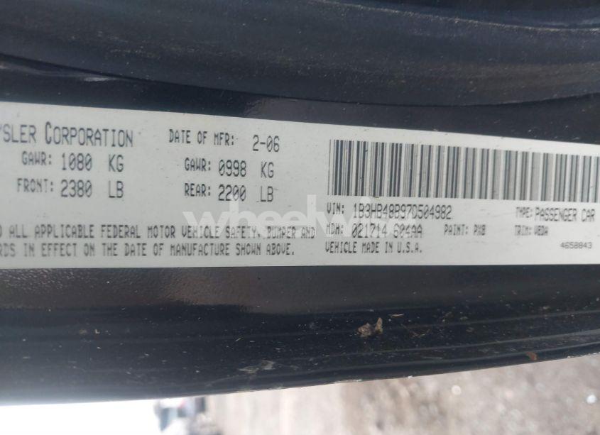 Photo 9 of 2007 Dodge Caliber SXT (VIN 1B3HB48B97D504982)