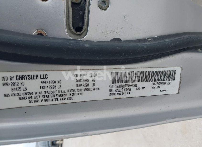 Photo 9 of 2008 Dodge Caliber SXT (VIN 1B3HB48B98D692341)