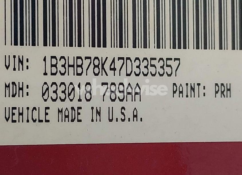 Photo 9 of 2007 Dodge Caliber R/T (VIN 1B3HB78K47D335357)