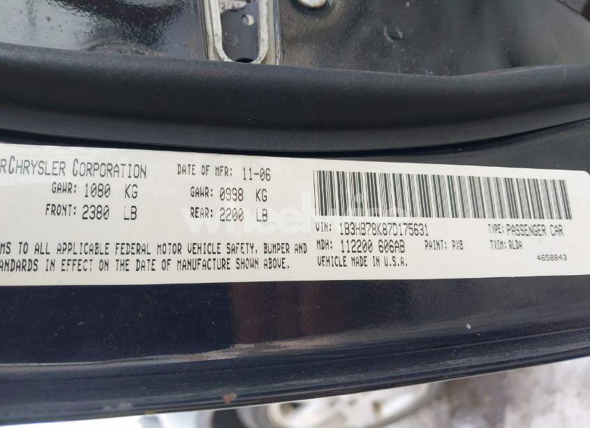 Photo 9 of 2007 Dodge Caliber R/T (VIN 1B3HB78K87D175631)