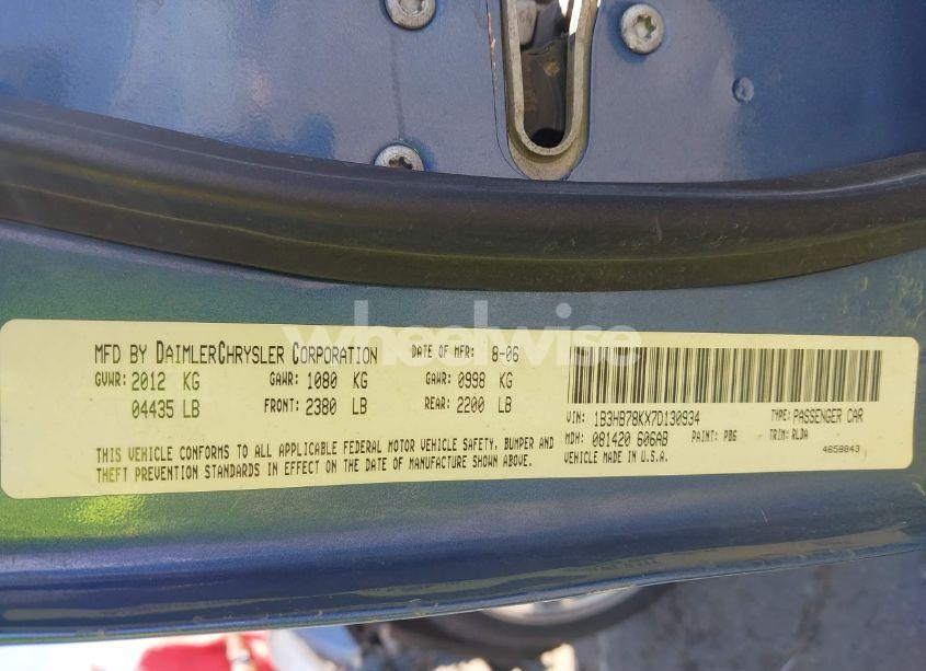 Photo 9 of 2007 Dodge Caliber R/T (VIN 1B3HB78KX7D130934)