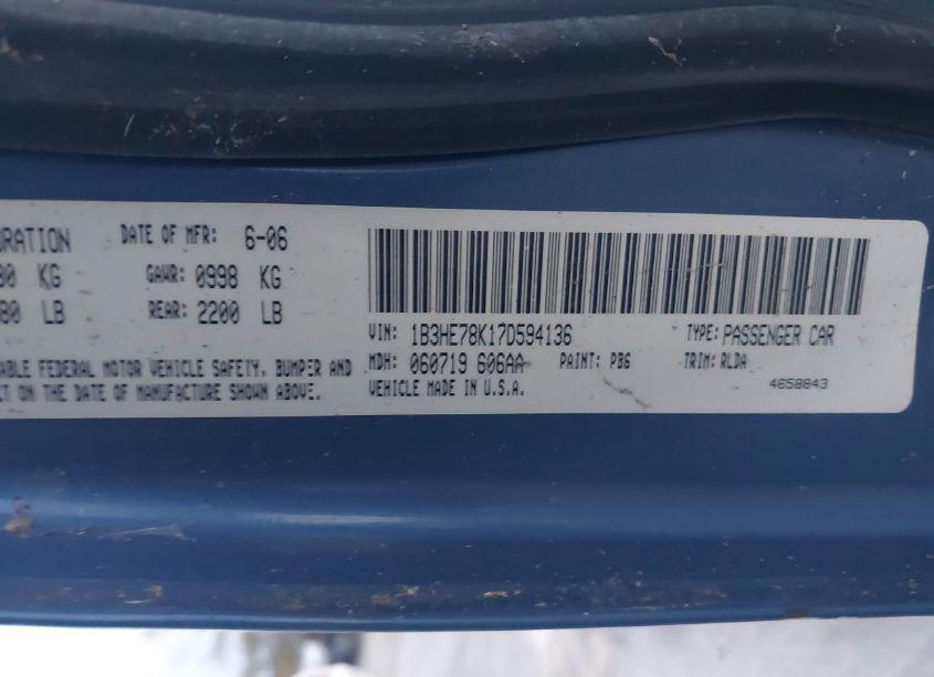 Photo 9 of 2007 Dodge Caliber R/T (VIN 1B3HE78K17D594136)