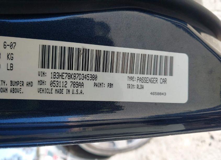 Photo 9 of 2007 Dodge Caliber R/T (VIN 1B3HE78K87D345980)