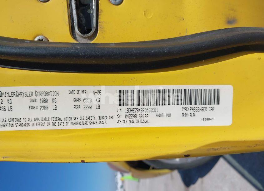 Photo 9 of 2007 Dodge Caliber R/T (VIN 1B3HE78K87D533981)