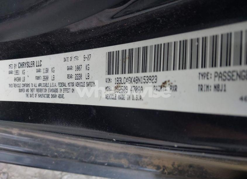 Photo 9 of 2008 Dodge Avenger SE (VIN 1B3LC46K48N153923)