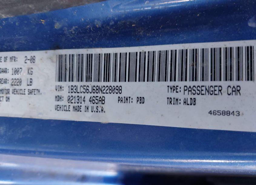 Photo 9 of 2008 Dodge Avenger SXT (VIN 1B3LC56J68N228098)