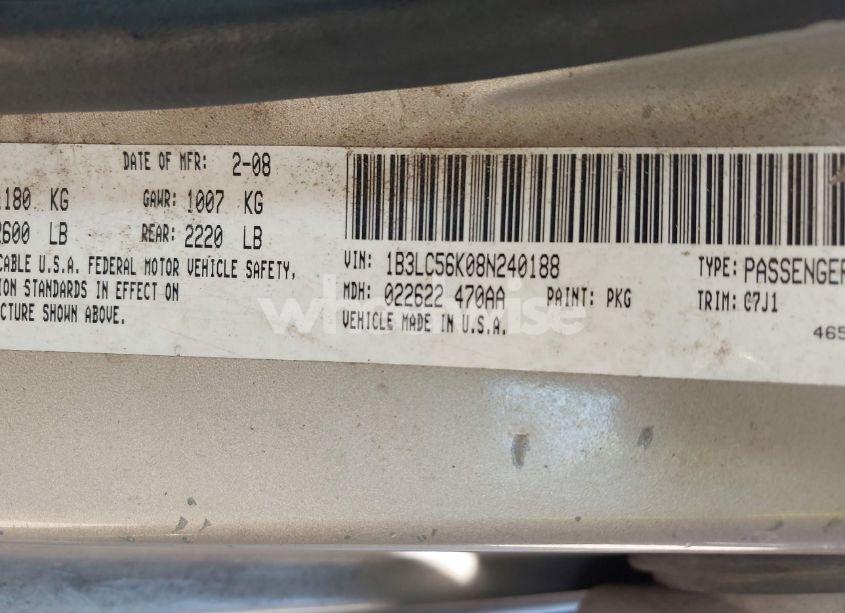 Photo 9 of 2008 Dodge Avenger SXT (VIN 1B3LC56K08N240188)