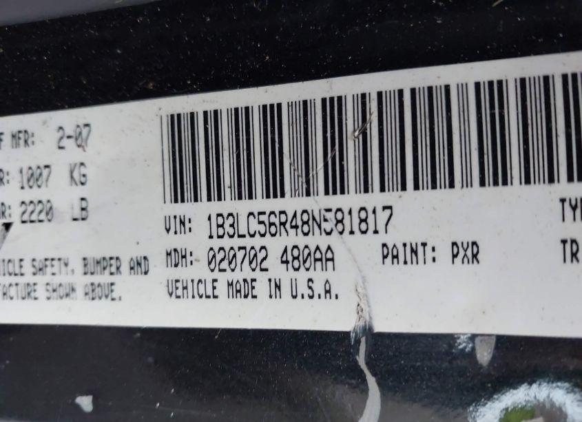 Photo 9 of 2008 Dodge Avenger SXT (VIN 1B3LC56R48N581817)