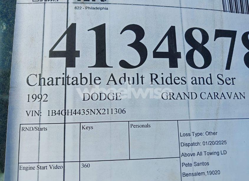 Photo 11 of 1992 Dodge Grand CARAVAN SE (VIN 1B4GH4435NX211306)