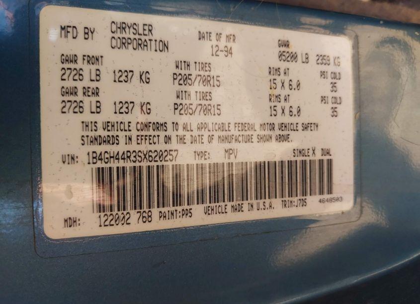 Photo 9 of 1995 Dodge Grand CARAVAN SE (VIN 1B4GH44R3SX620257)