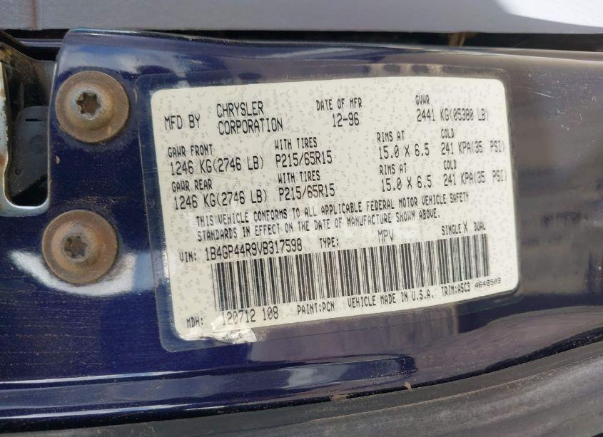 Photo 9 of 1997 Dodge Grand CARAVAN SE (VIN 1B4GP44R9VB317598)