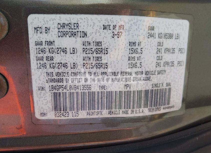 Photo 9 of 1997 Dodge Grand CARAVAN ES/LE (VIN 1B4GP54L0VB413556)